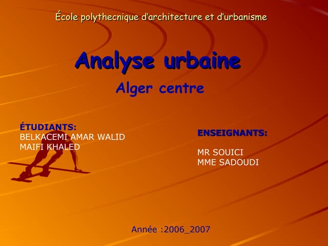 Analyse urbaine