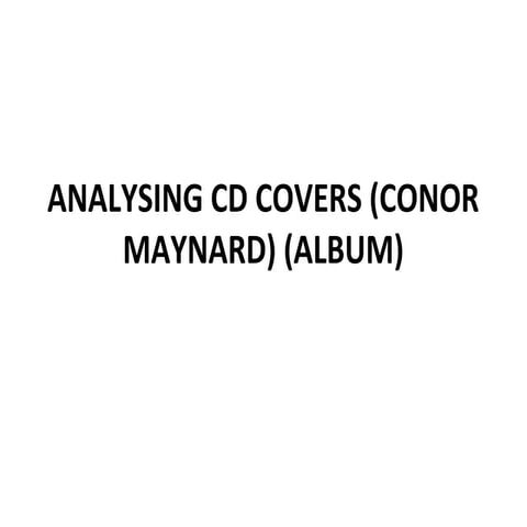 Analysing a cd cover (conor maynard) (albums)