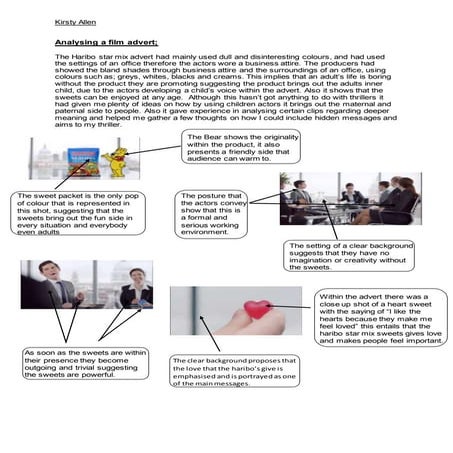 Analysing a film advert