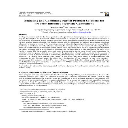 Analysing and combining partial problem solutions for properly informed heuri...