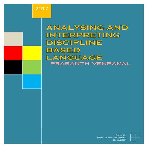 Analysing and interpreting discipline based language