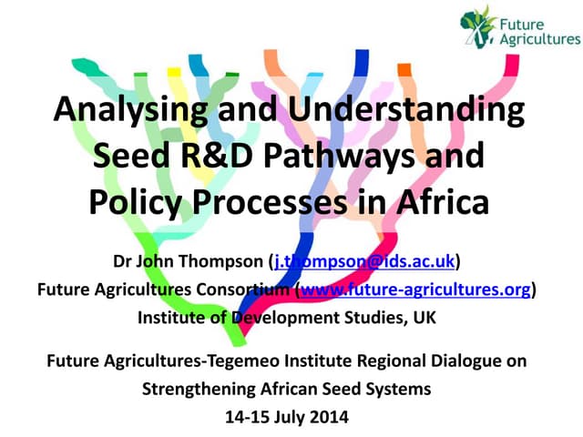 Analysing and Understanding Seed R&D Policy Processes in Africa
