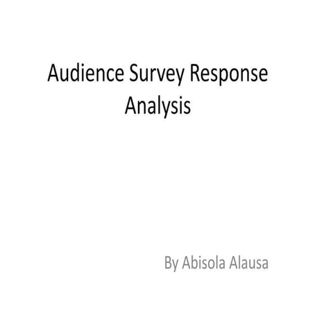 Analysing audience response