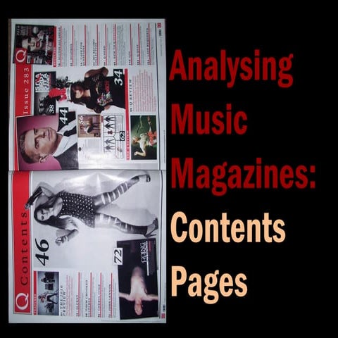 Analysing Contents Pages