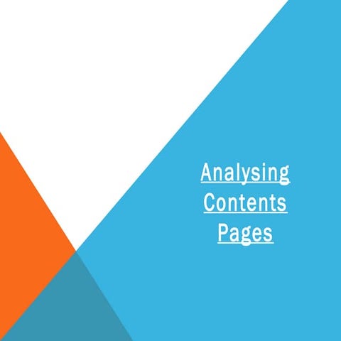 Analysing Contents Pages