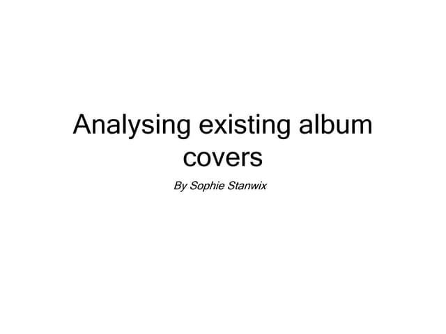 Analysing album covers