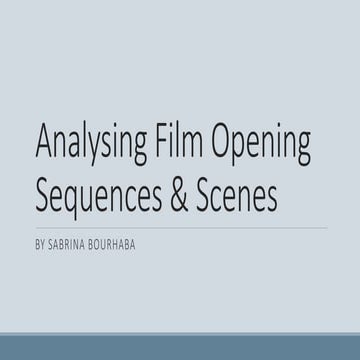 Analysis of Film Opening Sequences