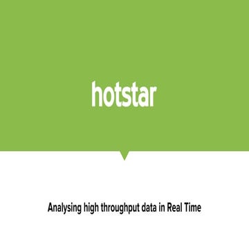 Analysing high throughput data in real time