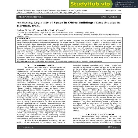 Analysing Legibility of Space in Office Buildings  Case Studies in Kerman, Ir...