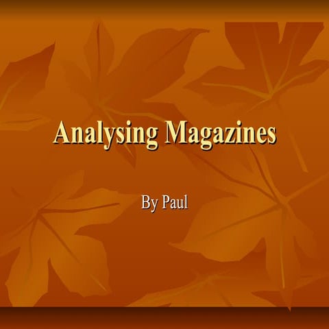 Analysing magazines123