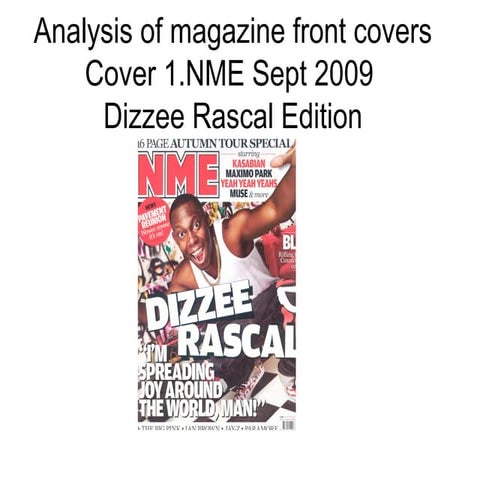 Analysing  nme dizzee cover prep for blog ppt