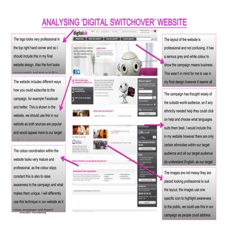 Analysing Digital Switchover Website
