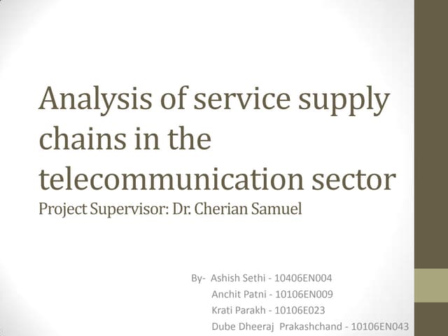 Analysis of service supply chains in the telecommunication sector
