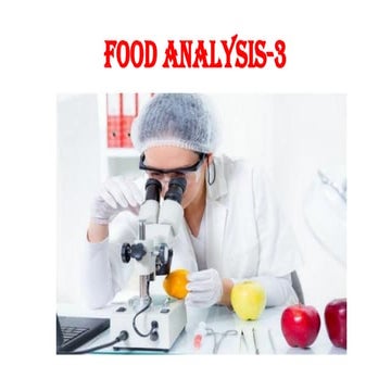 Analysis-introduction to food analysis methods.
