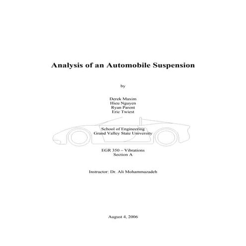 Analysis of Automobile Suspension