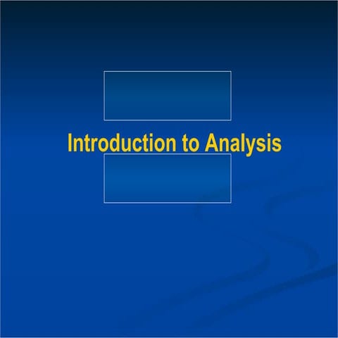 Analysis - The first step in the process | PPT