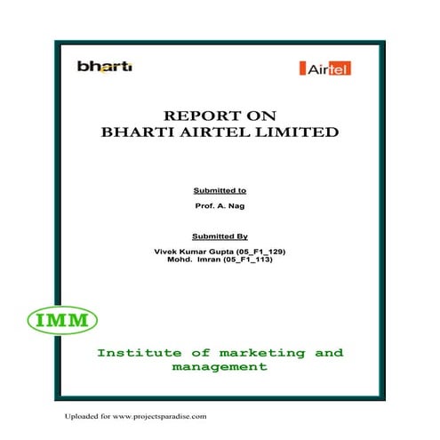 Analysis an airtel