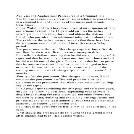 Analysis and Application Procedures in a Criminal TrialThe follow.docx