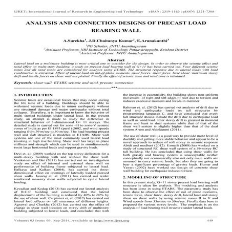 Analysis and connection designs of precast load bearing wall