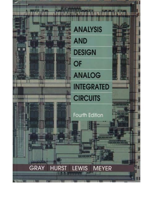Analysis and Design of Analog Integrated Circuits 4th ed Edition