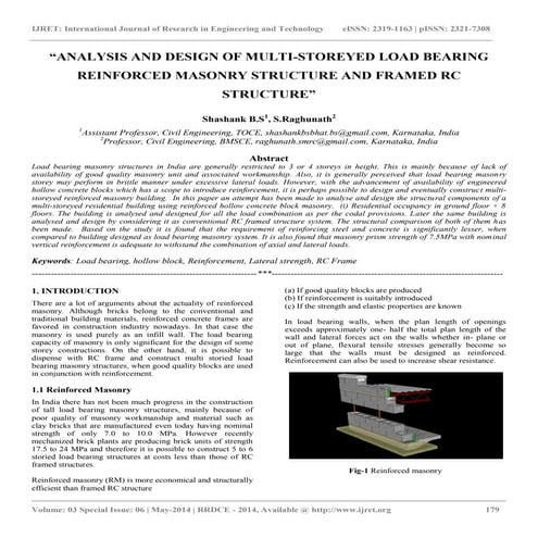 “Analysis and design of multi storeyed load bearing reinforced masonry struct...