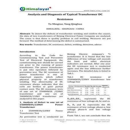 Analysis and diagnosis_of_typical_transformer_dc_resistance