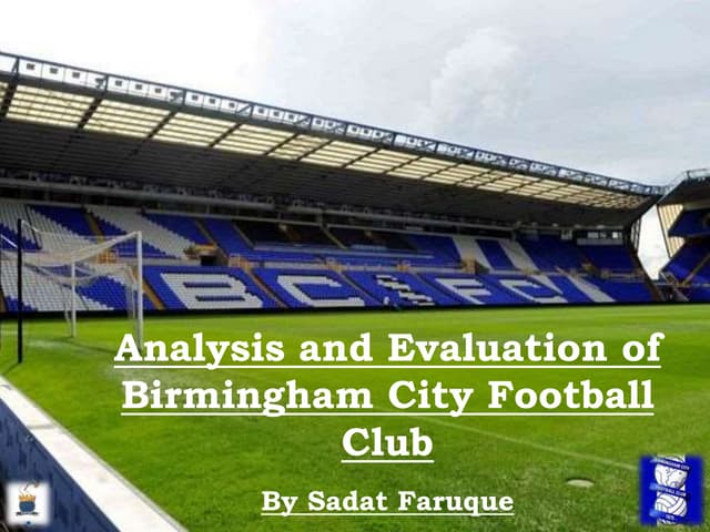 Analysis and Evaluation of Birmingham City Football Club