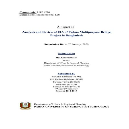 Analysis and Review of EIA of Padma Multipurpose Bridge Project in Bangladesh
