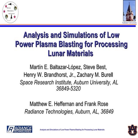 Analysis And Simulations Of Low Power Plasma Blasting For Processing ...