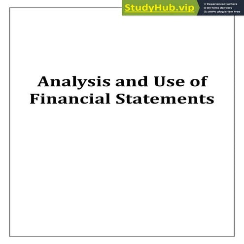 Analysis And Use Of Financial Statements