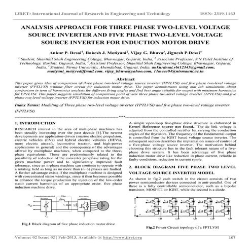 Analysis Approach for Five Phase Two-Level Voltage Source Inverter with ...