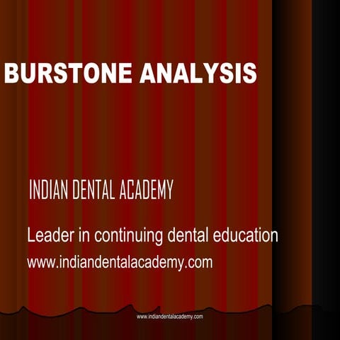  Burstone Analysis /certified fixed orthodontic courses by Indian dental acad...