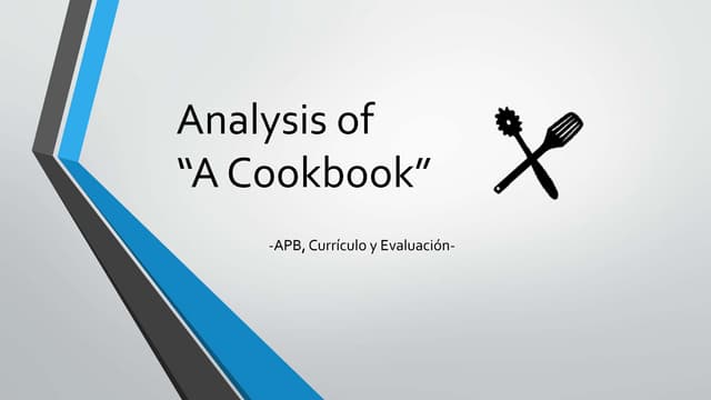 Analysis cookbook