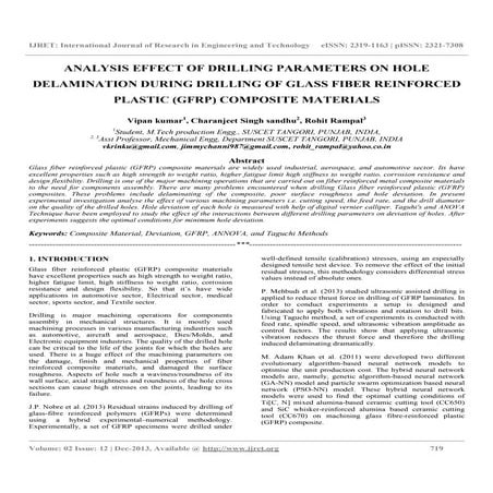 Analysis effect of drilling parameters on hole delamination during ...