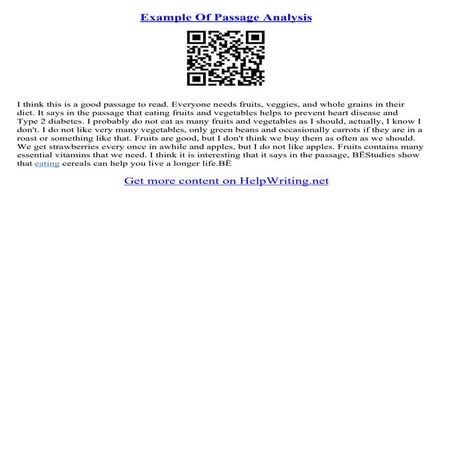 Analysis Essay Example