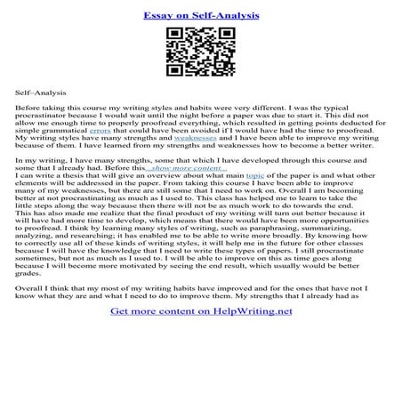 Analysis Essay Examples