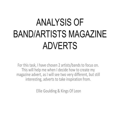 Analysis of 2 bands mag ads