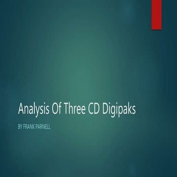 Analysis Of 3 CD Digipak