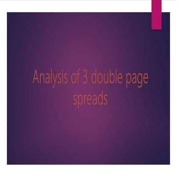 Analysis of 3 double page spreads