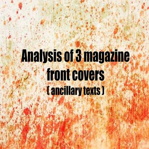 Analysis of 3 magazine front covers