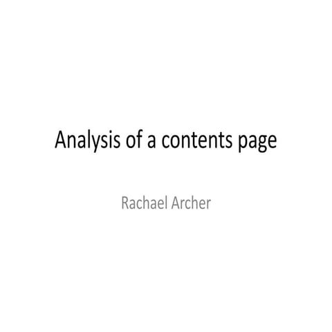 Analysis of a contents page main task media