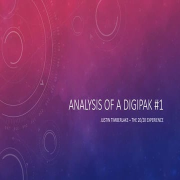 Analysis of a Digipak #1