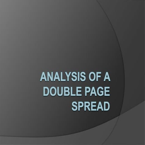 Analysis of a double page spread
