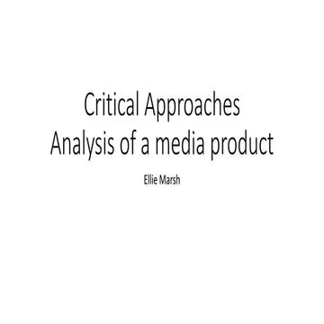 Analysis of a media product
