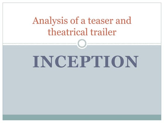 Film opening sequence analysis report sheet 1 | PPT