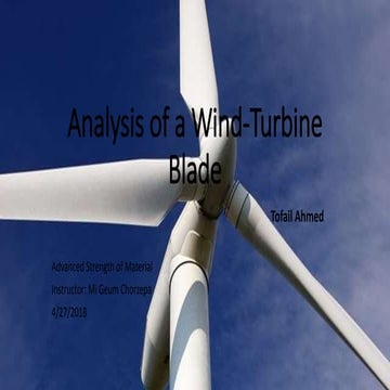 Analysis of a wind turbine blade
