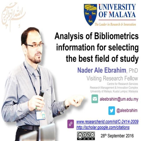 Analysis of Bibliometrics information for selecting the best field of study