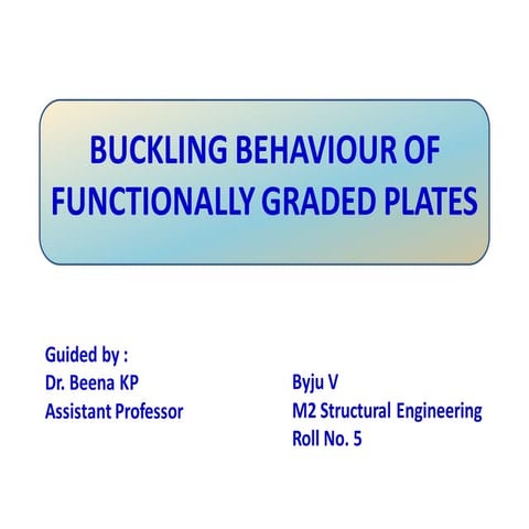 Analysis of buckling behaviour of functionally graded plates