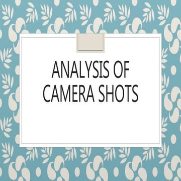 Analysis of camera shots