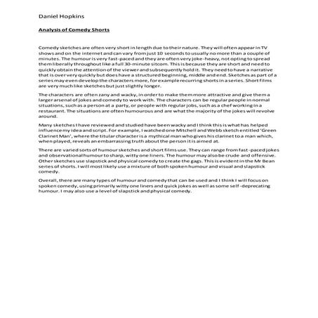 Analysis of comedy shorts